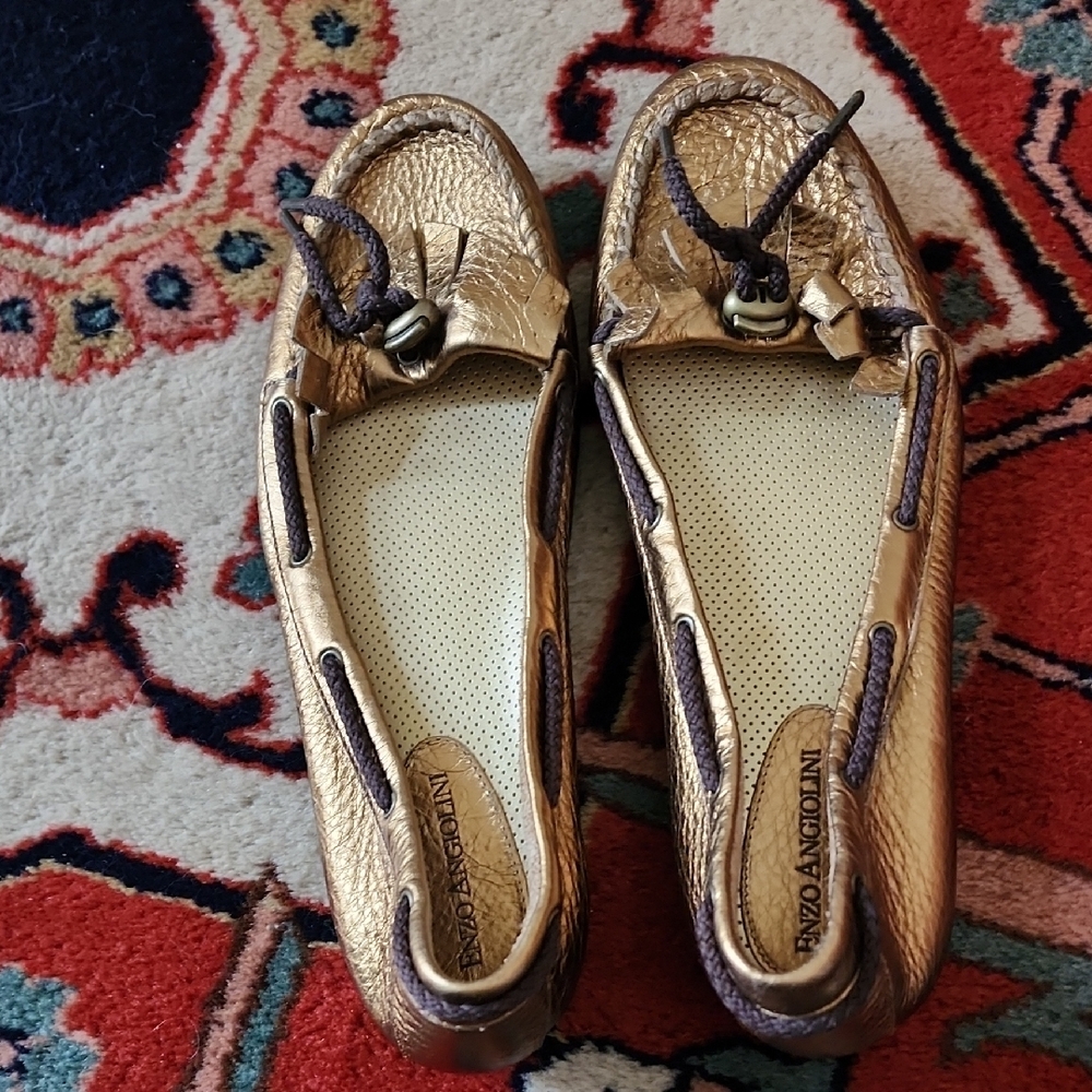 Enzo Angiolini Gold Loafers
